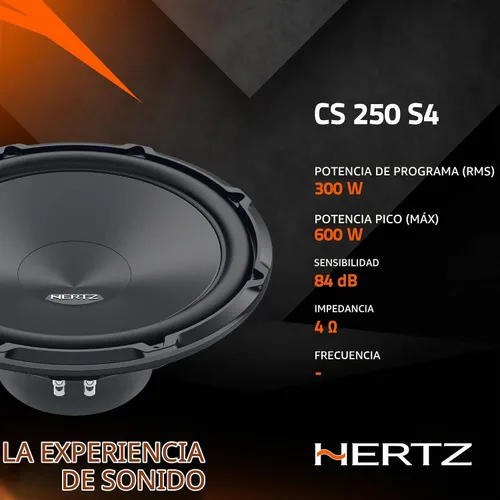 Vista 5 de HERTZ Cento Series CS-250-S4 Subwoofer SVC RMS de 4 ohmios de 10" (250 mm) 300 vatios