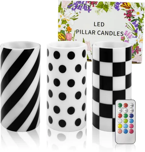 Vista 9 de Velas patrióticas del 4 de julio operadas por batería con temporizador y control remoto para decoraciones del Día de la Independencia Americana