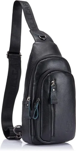 Vista 2 de Bolso de cuero genuino de los hombres del bolso de hombro de la mochila al aire libre casual Crossbody