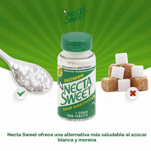 Vista 3 de Necta Sweet Tabletas de sacarina de 1 grano para 1000 tabletas, paquete