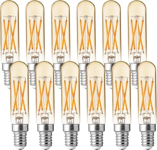 Vista 9 de FLSNT Bombillas LED para candelabros de luz diurna de 5000 K equivalentes a 60 W, bombillas LED regulables T6/T25 E12 para candelabro, 90+ alto CRI