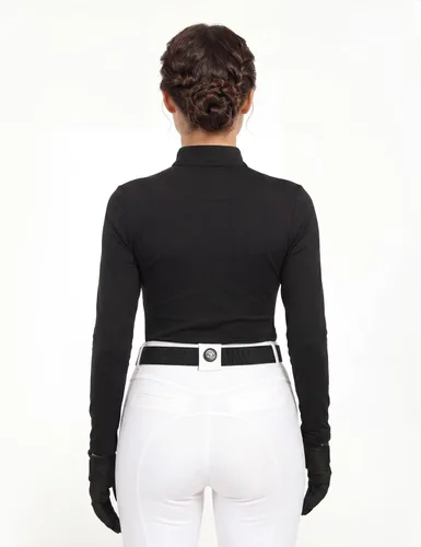 Vista 2 de Harrison Howard Camiseta de equitación para mujer, camiseta de equitación Negro