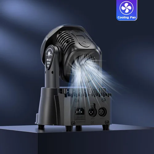 Vista 5 de U`King Luz de cabeza móvil RGBW LED Efecto de iluminación de escenario, 7 x 10 W, cabezales móviles, luces de lavado por DMX y control remoto