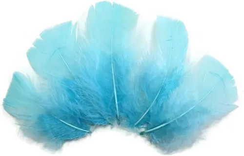 Vista 20 de 1/4 lb - Aqua Blue Pavo Marabou Corto Plumas Sueltas Mullidas Al Por Mayor A Granel