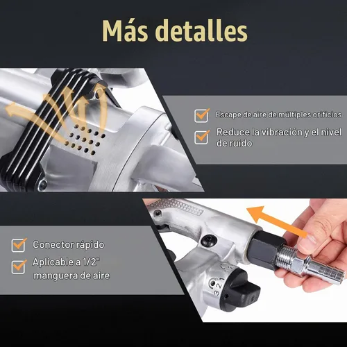 Vista 5 de ERGOMASTER Pistola de Llave de Impacto Neumática de 1 Pulgada de Alto Torque, Juego de Llave de Impacto Neumática de Servicio Pesado con Mango en D