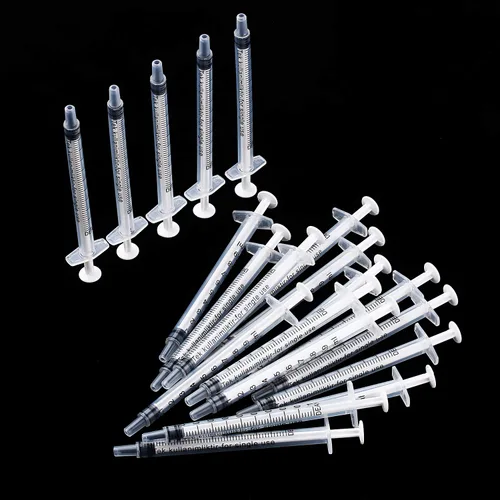 Vista 6 de Paquete de 20 jeringas de plástico con medición, adecuadas para medir, dispensar agua, rellenar (0.03 oz/1 ml) Large Plastic Measuring Tools for
