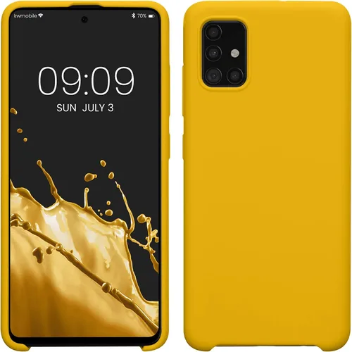 Vista 143 de kwmobile Funda Compatible con Samsung Galaxy A14 5G - Funda de teléfono de TPU y silicona con acabado suave - Verde Lima