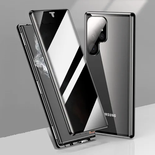 Vista 9 de Funda antiespía para Samsung Galaxy S22 5G Protector de lente de cámara de privacidad con vidrio templado 9H integrado magnético y cubierta de (S22)