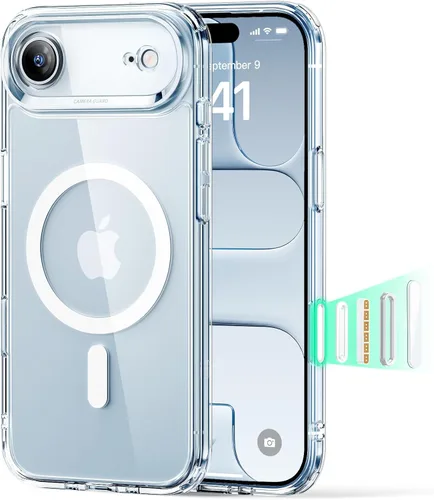 Vista 29 de ESR Classic Hybrid - Funda para iPhone 16 Pro, color negro transparente claro negro