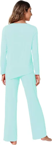 Vista 2 de WiWi Bamboo Viscose Pajamas Set for Women Soft Long Sleeve Pj Sleepwear Knit Jammies Pants Lounge Sets Loungewear S-XXL