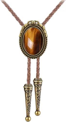 Vista 13 de Jeilwiy Corbata de bolo para hombre, corbatas vaqueras, collar de corbata #44 Elemento de sombrero de vaquero