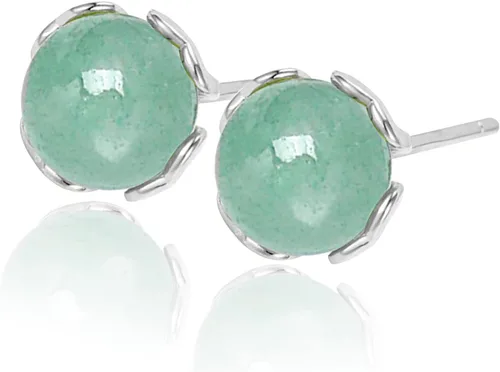 Vista 109 de Jade Earrings Studs,Green Jade Earrings for Women,925 Sterling Silver Earrings Studs for Sensitive Ears,Handmade Jade Earrings for Birthday