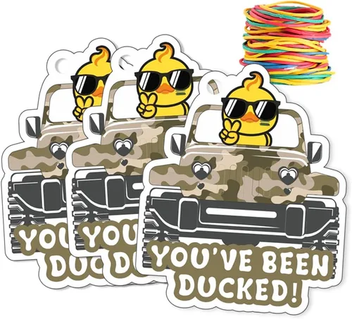 Vista 9 de You've Been Ducked, etiquetas de pato, lindas etiquetas de pato, etiquetas de pato de pato, tarjeta de juego de patitos, paquete de 35 unidades de 3