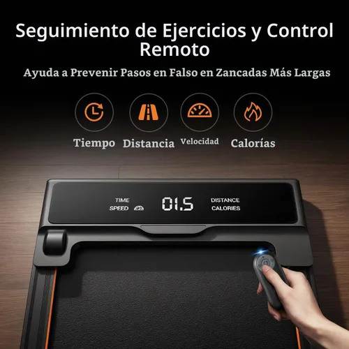 Vista 8 de CURSOR 40% Incline Treadmill with 15" Deck Height & Extended Handle Bar Negro profundo