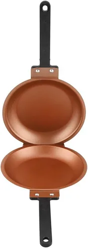 Vista 8 de Sartén antiadherente de doble cara, sartén con diseño abatible de doble cara, fácil de limpiar para panqueques de huevo frito