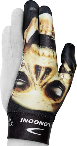 Vista 2 de Longoni Guante de taco de billar Fancy Skull 3 para mano izquierda