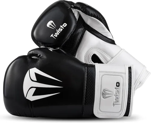 Vista 2 de Twisto Guantes de boxeo – Guantes de entrenamiento profesional y entrenamiento para hombres y mujeres – Muay Thai, MMA, kickboxing, bolsa pesada
