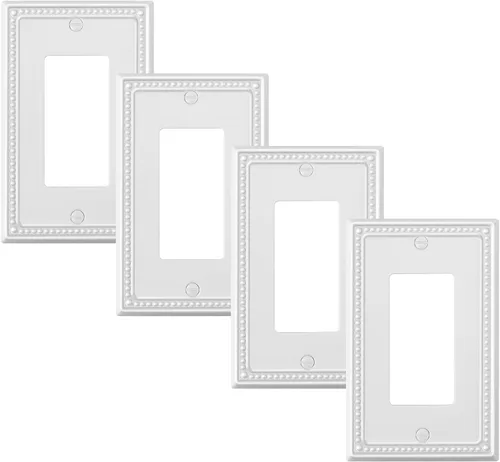 Vista 79 de Paquete de 2 cubiertas de placa de interruptor de luz de doble palanca, cubiertas decorativas de placa de doble interruptor Pearls, placa de pared