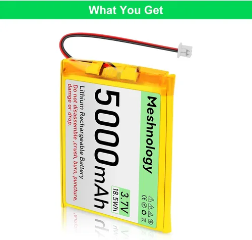 Vista 8 de Batería LiPo de 3.7 V 5000 mAh recargable 1S 955565 Batería de polímero de litio con placa de protección, cinta de goma aislada, enchufe micro JST