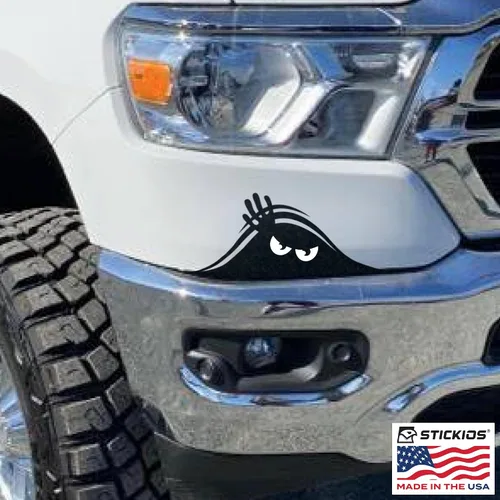 Vista 7 de Stickios Peekaboo - Calcomanía para automóvil, diseño de monstruo de Peeking para autos, camiones, carritos de golf, ventanas de vehículos