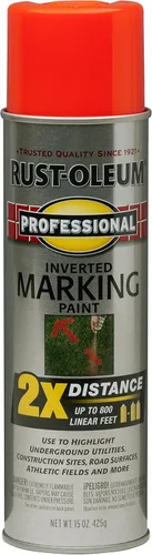 Vista 2 de Rust-Oleum 266575 Pintura en aerosol profesional de distancia 2X y marca invertida, 15 onzas, azul de precaución Utility Marking, Construction