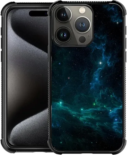 Vista 67 de CARLOCA Funda compatible con iPhone 15, increíble patrón de luz espacial nebulosa para niñas y niños, ultra protección, a prueba de golpes