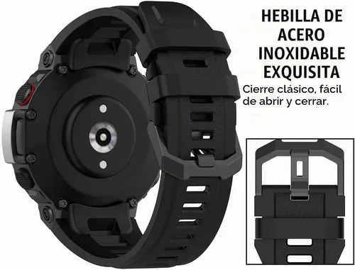 Vista 7 de QGHXO Correa para Amazfit T-Rex 2, correa de repuesto de silicona suave para Amazfit T-Rex 2 / Active Edge Smartwatch