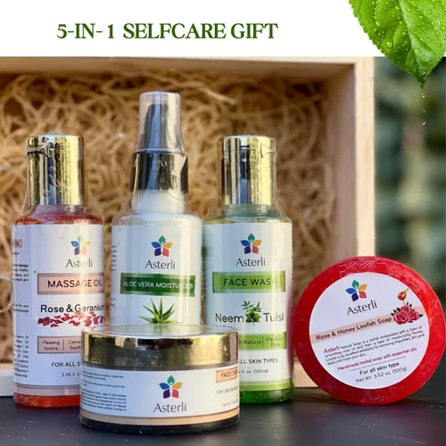 Vista 2 de Caja de regalo natural 5 en 1 para el cuidado de la piel para mujeres, regalos únicos para mujeres, regalo para mujer que lo tiene todo
