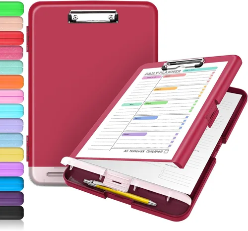 Vista 9 de Sooez - Sujetapapeles de documentos clínicos con almacenamiento, sujetapapeles de plástico resistente, de alta capacidad, con soporte para bolígrafo