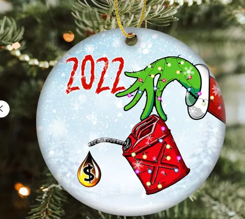 Vista 7 de Divertido adorno para árbol de Navidad de gas 2022, adornos de árbol de Navidad de gas aspirado, accesorios divertidos de cerámica para colgar