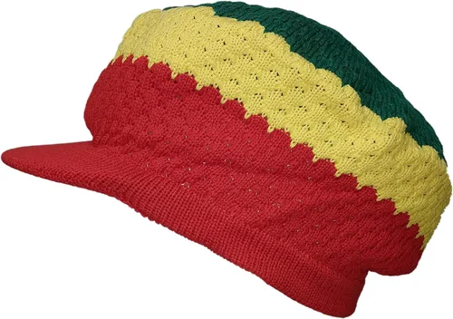 Vista 28 de Shoe String King SSK Rasta Knit Tam Hat Dreadlock Gorra con múltiples diseños y tamaños.