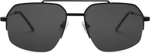 Vista 12 de SOJOS Trendy Aviator Sunglasses Mens Womens Retro Double Bridge Metal Frame Semi-Rimless Shades SJ1191