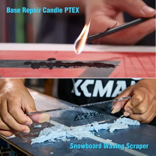 Vista 7 de XCMAN Kit Completo de Afinación y Depilación de Esquí y Snowboard con Plancha de Depilación, Cera Universal, Afinador de Borde, Cepillo, Raspador