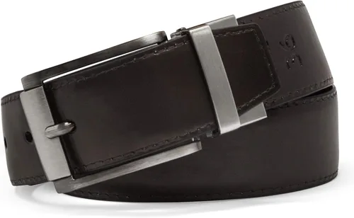 Vista 3 de Steve Madden Cinturón de cuero reversible para hombre, casual, para todos los días Negro/Marrón (Perforado)