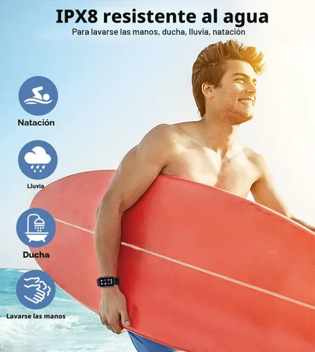 Vista 7 de Reloj inteligente con monitor de salud y fitness con frecuencia cardíaca 24/7, oxígeno en sangre, presión arterial, monitor de sueño, 115 modos