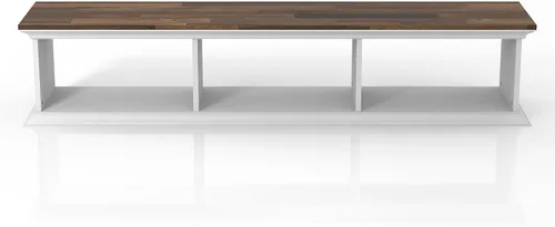 Vista 5 de 24/7 Shop at Home Xander Farmhouse - 3 estantes abiertos de madera de 63 pulgadas, consola de TV flotante para sala familiar, sala