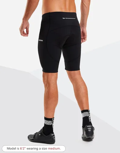Vista 2 de Pantalones cortos de ciclismo para hombre, acolchados en 4D, para ciclismo, ciclismo en carretera, con bolsillos con cremallera