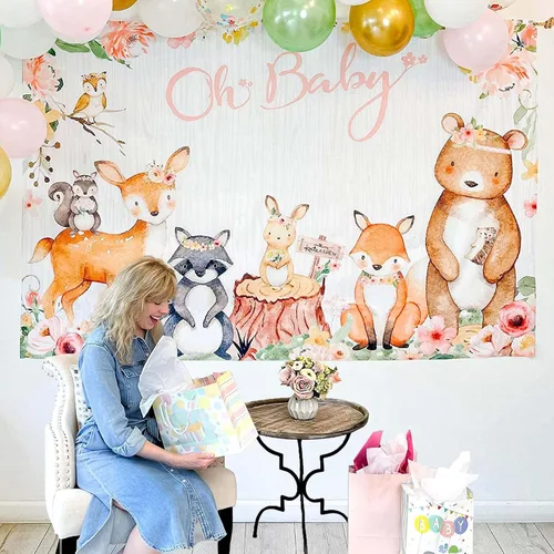 Vista 8 de Kate Aspen Decoraciones de safari para baby shower, telón de fondo de fotos/accesorio de fotos/cabina de fotos, decoración de guardería