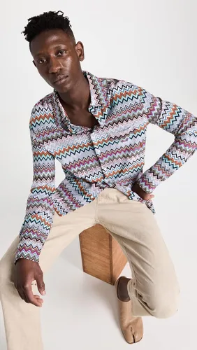 Vista 2 de Missoni Camicia - Camisa de manga larga para hombre, multicolor en zig zag, nulo, Multicolor Zig Zag