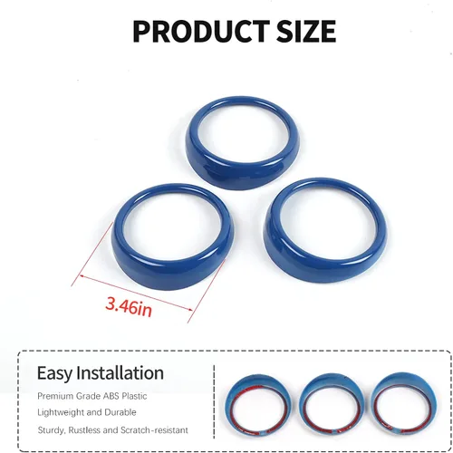 Vista 2 de RT-TCZ Anillo de cubierta de ventilación de salida de aire acondicionado para consola central, accesorios interiores para Ford Mustang 2015-2022, 3