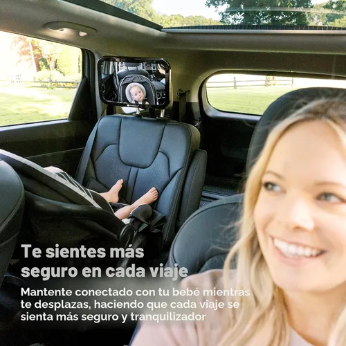 Vista 9 de KeaBabies Espejo de asiento de coche para bebé, visión amplia, inastillable Negro mate