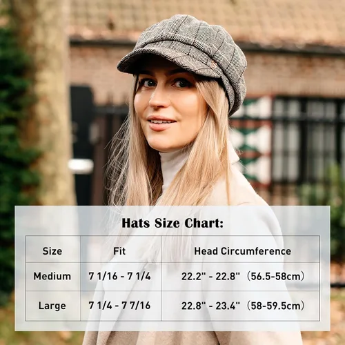Vista 2 de 2019 New Womens Newsboy - Boina estilo cabbie para mujer, gorra con visera cloche de algodón