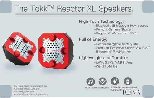 Vista 9 de TOKK Reactor XL - Altavoces estéreo inalámbricos portátiles Bluetooth - Negro