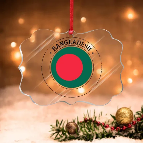 Vista 24 de Bandera de Argelia, adorno para árbol de Navidad, bandera nacional, Argelia, suministros colgantes de Navidad, suministros de fiesta de Navidad