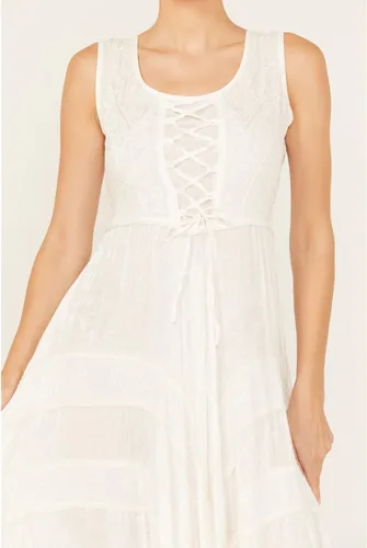 Vista 3 de Scully Vestido sin mangas para mujer con cordones frontal de longitud completa gris ceniza HC118