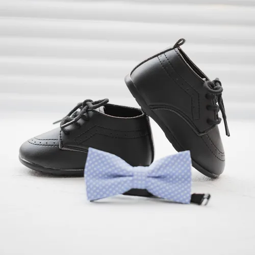Vista 6 de Meckior Zapatos de Boda Clásicos para Bebés Niños y Niñas de Cuero Sintético PU, Mocasines Brogue, Zapatos Oxford para Niños Pequeños, Zapatos