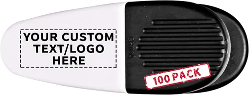 Vista 10 de Juego de 10 soportes magnéticos para notas, clip grande, plástico, color negro