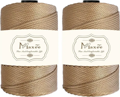 Vista 22 de Cordón de macramé de poliéster de alta calidad de 0.118 in × 218 yardas, 0.118 in, 100% polipropileno, ideal para ganchillo, ganchos de pared