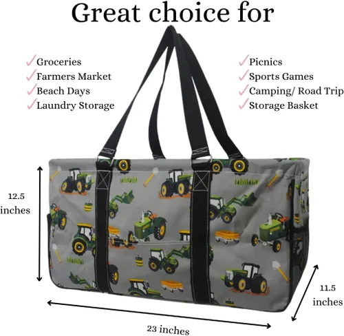 Vista 48 de NGIL Bolsa de comestibles reutilizable extra grande plegable de gran tamaño para comestibles, almacenamiento, picnic, playa, Estampado