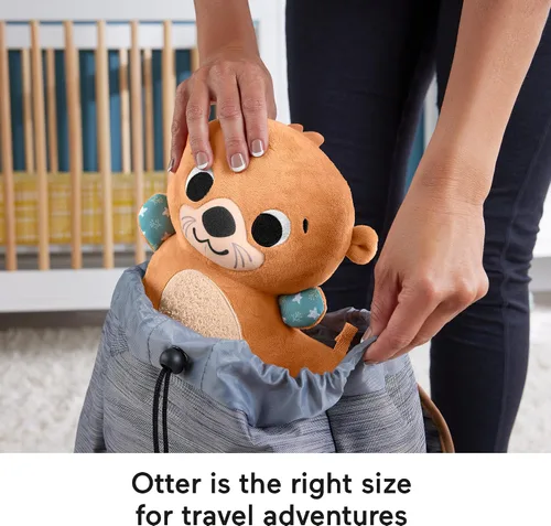 Vista 5 de FISHER-PRICE BABY Juguete 2 en 1 Rockin' Tummy Time Otter Actividad sensorial de felpa con libro suave para juegos recién nacidos a partir de 0 meses